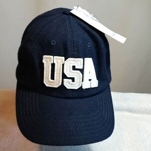 GOODFELLOW NWT USA Navy Wool Snapback Ball Cap OS NWT